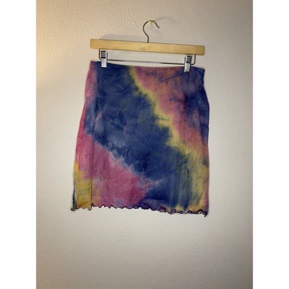 RUE 21 Size Large Womens Y2K Tie Dye Mini Skirt 90’s Style - Picture 3 of 4